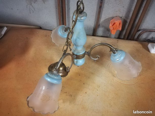 Lustre rustique bleu