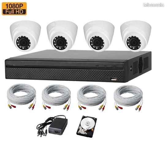 Kit de video surveillance 2mp full hd professionnel