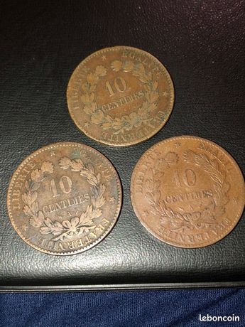 Lot de 3 pièces de 10 centimes