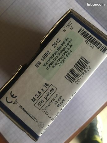 24 boites de 500 vis torx tête fraisé 3,5 x 16 mm bois