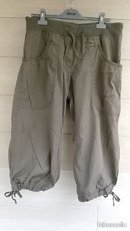 Pantacourt femme kaki H
