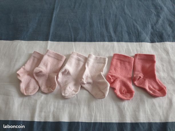 Lot de 3 paires de chaussettes bébé 0/6 mois